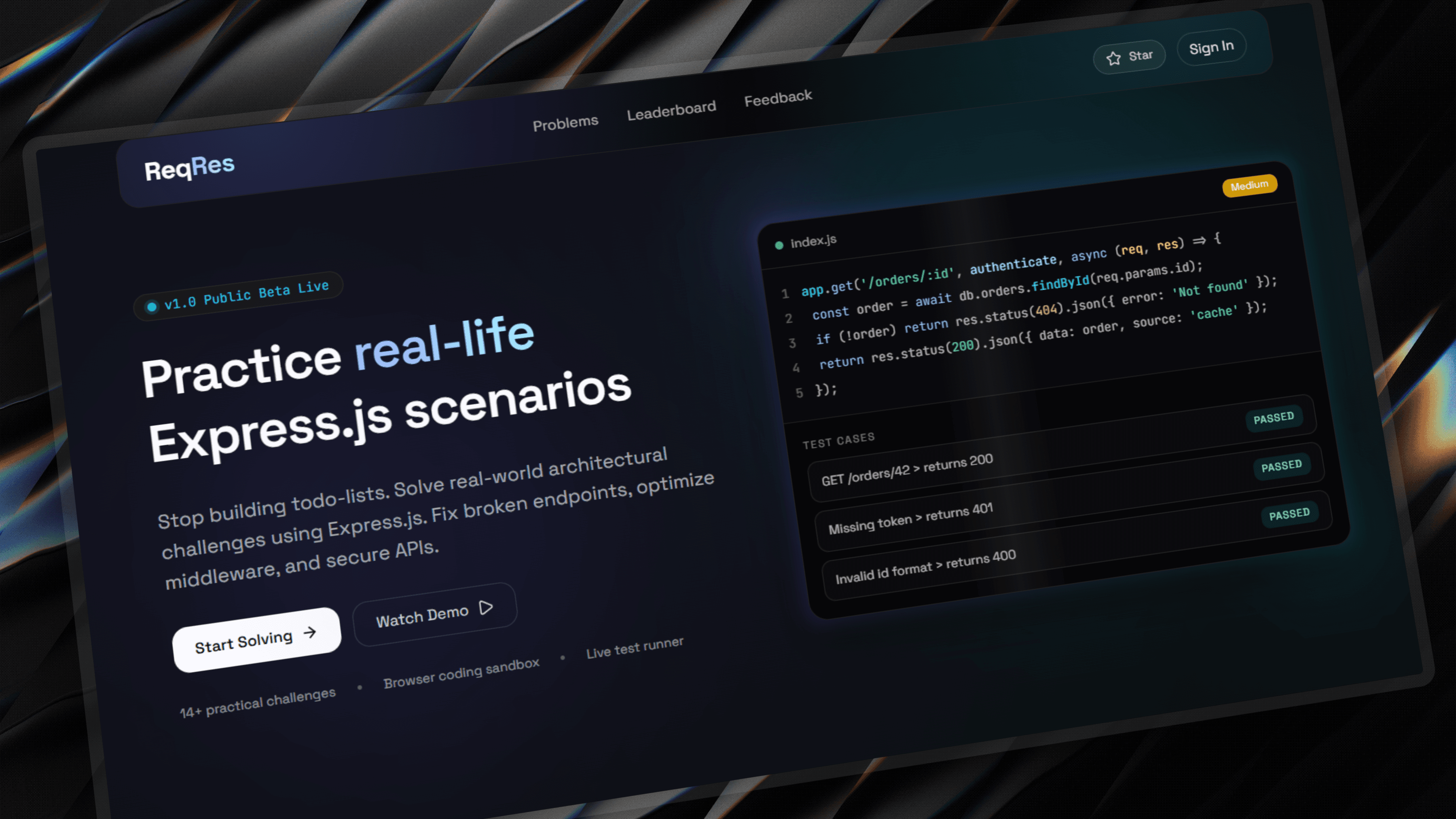 How I Built a LeetCode for Express.js: The Story of ReqRes